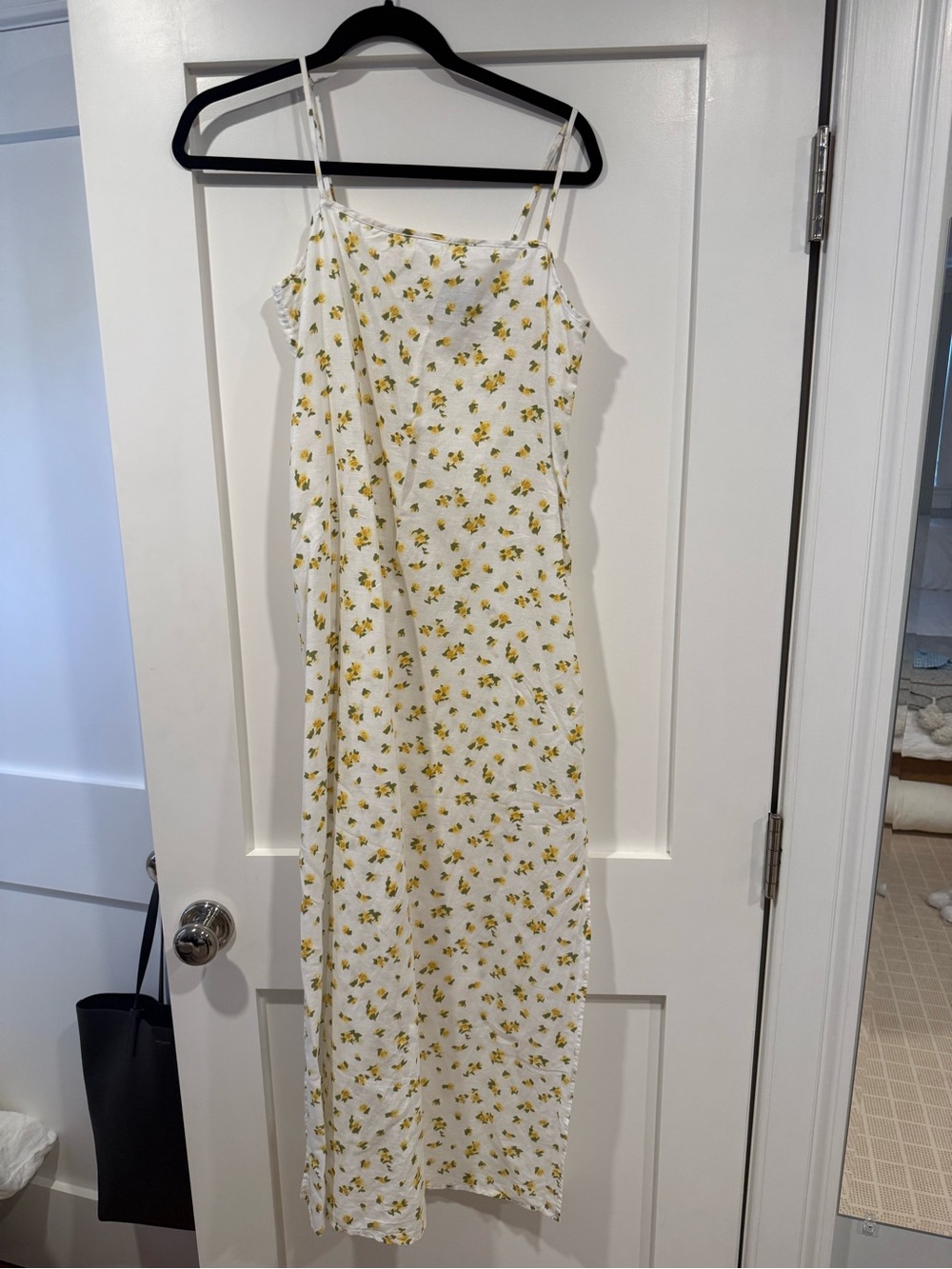JCrew Women’s White Floral Dress with Yellow Print